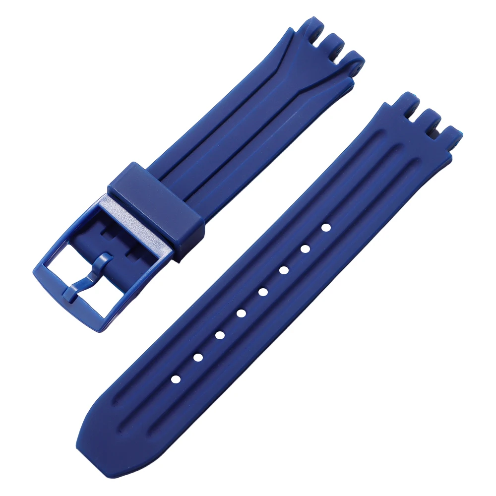 Sleek Waterproof 18mm Black Silicone Sport Watch Strap