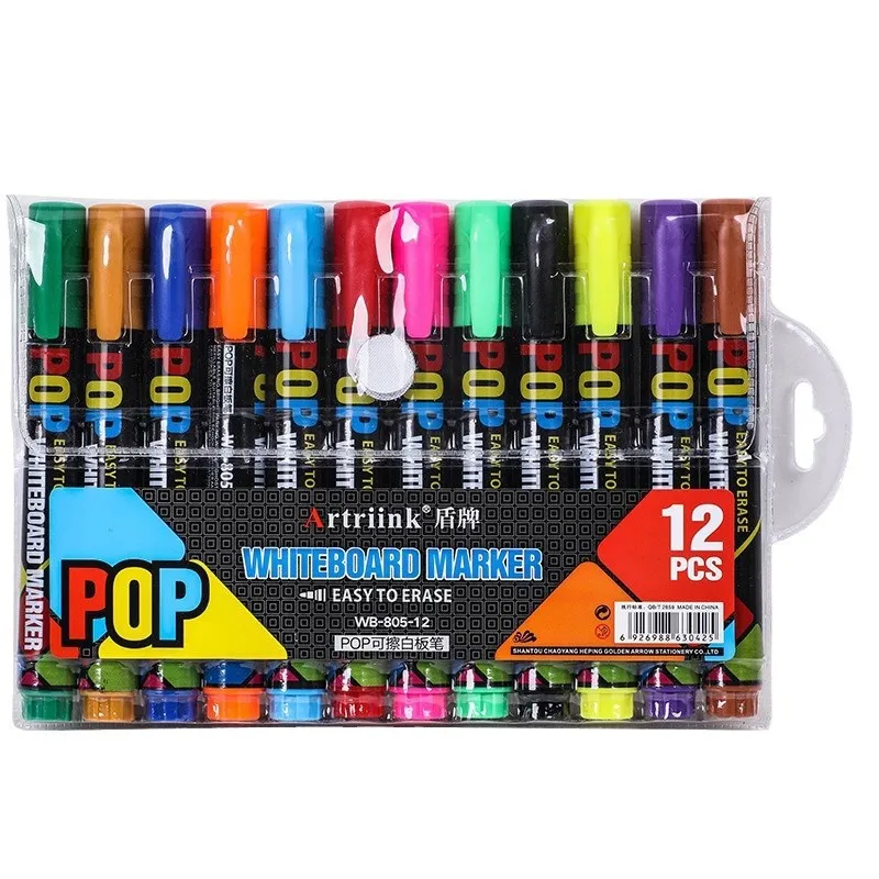 12-Color Refillable Whiteboard Markers Magic Floating Erasable Pens Big Ink for Kids Teachers Office School Supplies