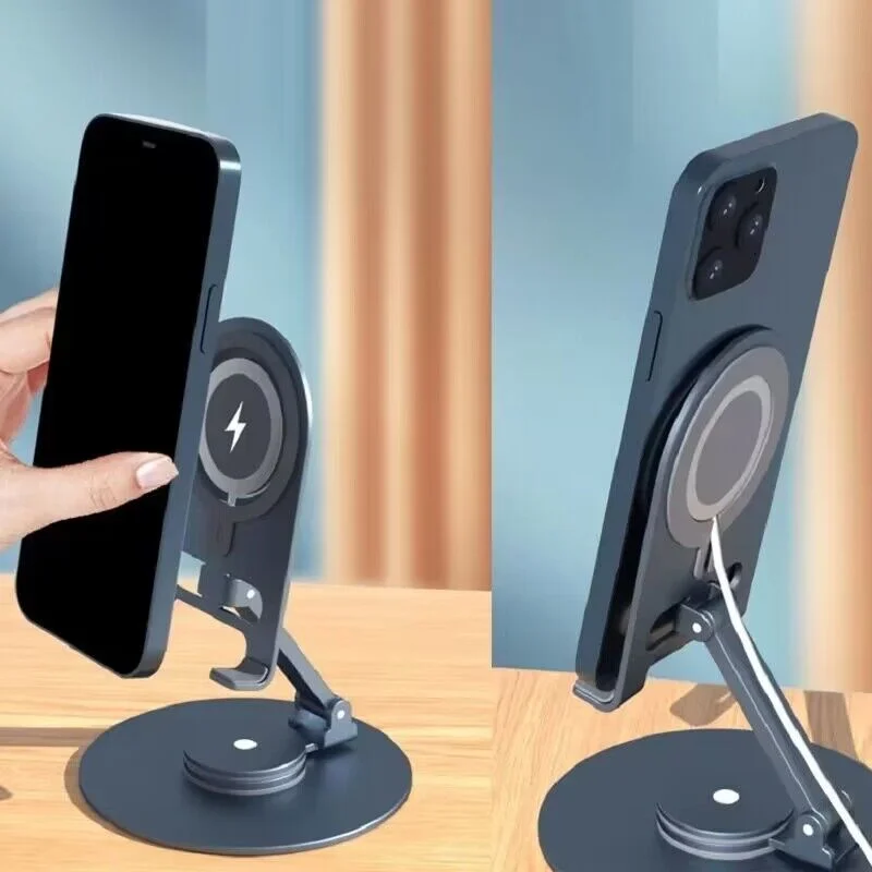 

Aluminum Cellphone Bracket Stand For Magsafe Charger Soporte Movil Mesa Macsafe Charger Cradle Desk Mobile Support Adjustable