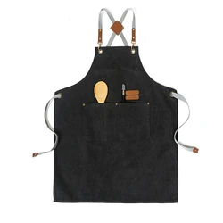 Premium Cotton Apron with Customizable Logo (Black)