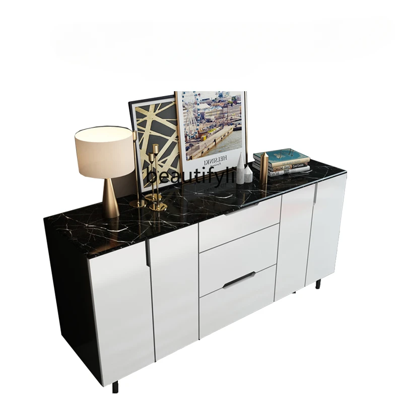 

Italian Stone Plate Sideboard Cabinet Modern Minimalist Tea Cabinet Home Wall Integrated Multifunctional Locker