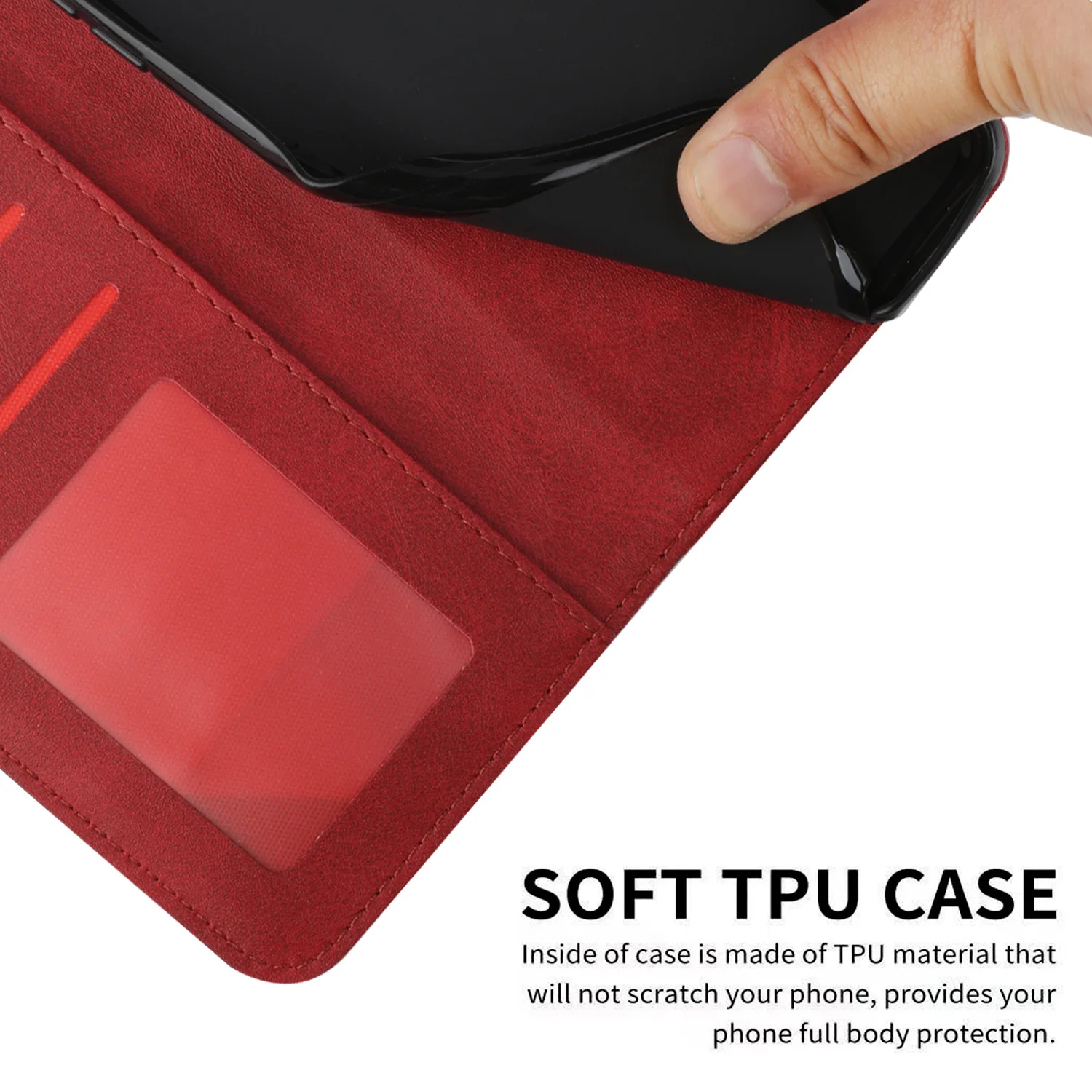 Luxury Leather Magnetic Flip Wallet Book Cover
