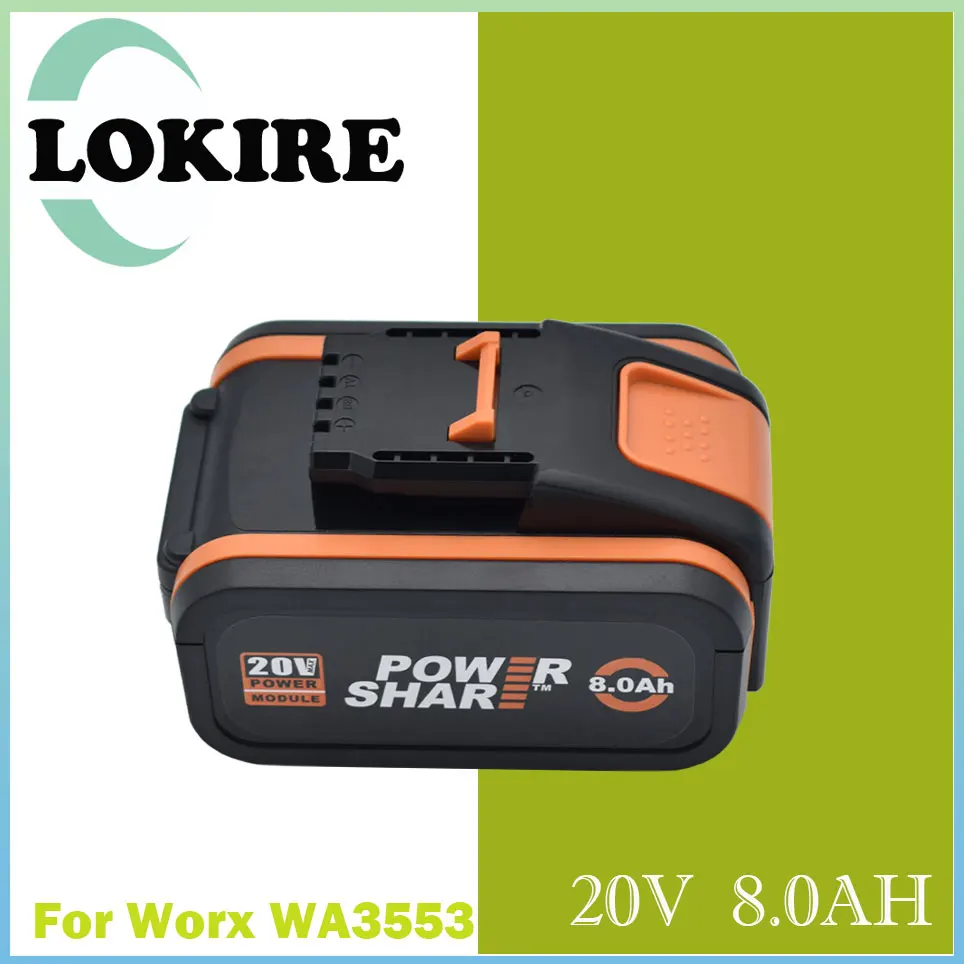 

For 20V Battery 8000mah Li-ion for Worx WX390/WX176/WX166.4/WX372.1 WX800/WX678/WX550/WX532/WG894E WG629E/WG329E/WG2