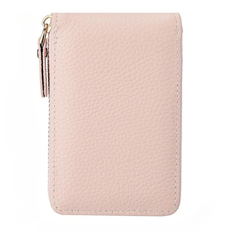 Women Wallet Zipper Wallet Coin Purse Credit Card Holder Solid Color Lichee Pattern