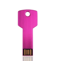 Customizable Colorful Key USB Flash Drive - Engrave Your Logo - 64 GB (Rose)