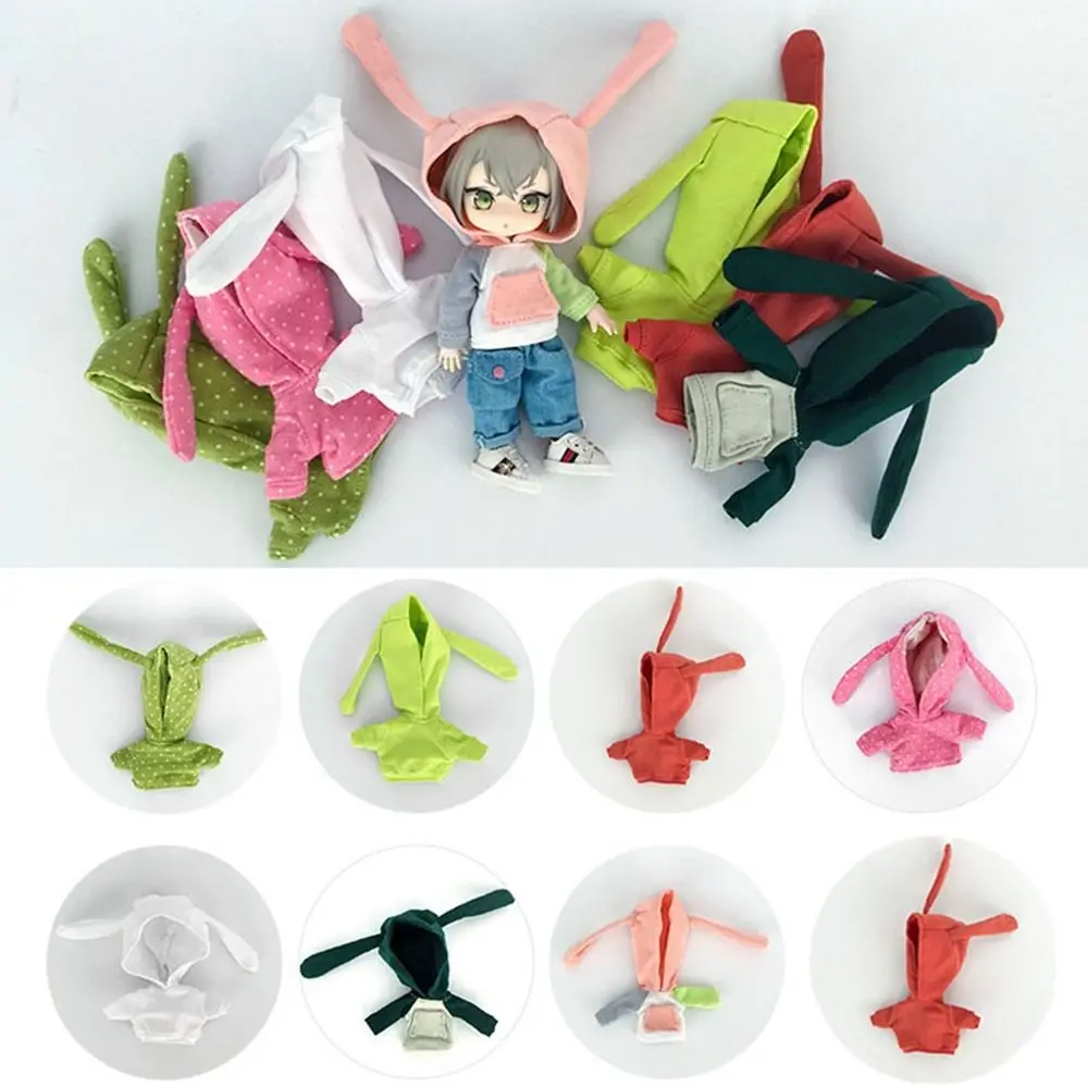 

Куклы с кроличьими ушами, пальто, наряды, новинка, 6 цветов, модная женская Одежда для кукол «сделай сам», 1/12, куклы БЖД/ГСК/1/11, куклы OB11