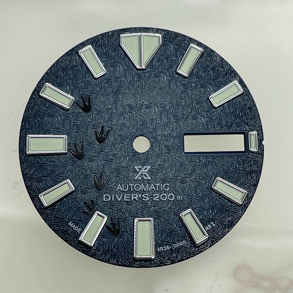 NH36 dial double calendar mechanical watch green luminous watch accessories diameter 28.5m