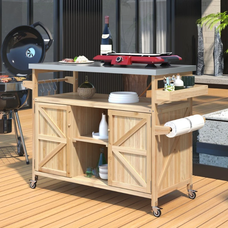 

Outdoor Kitchen Bar Cart Island Rolling Cabinet Utility Wooden Organizers Storage Luxury Carrito Organizador Home Furniture