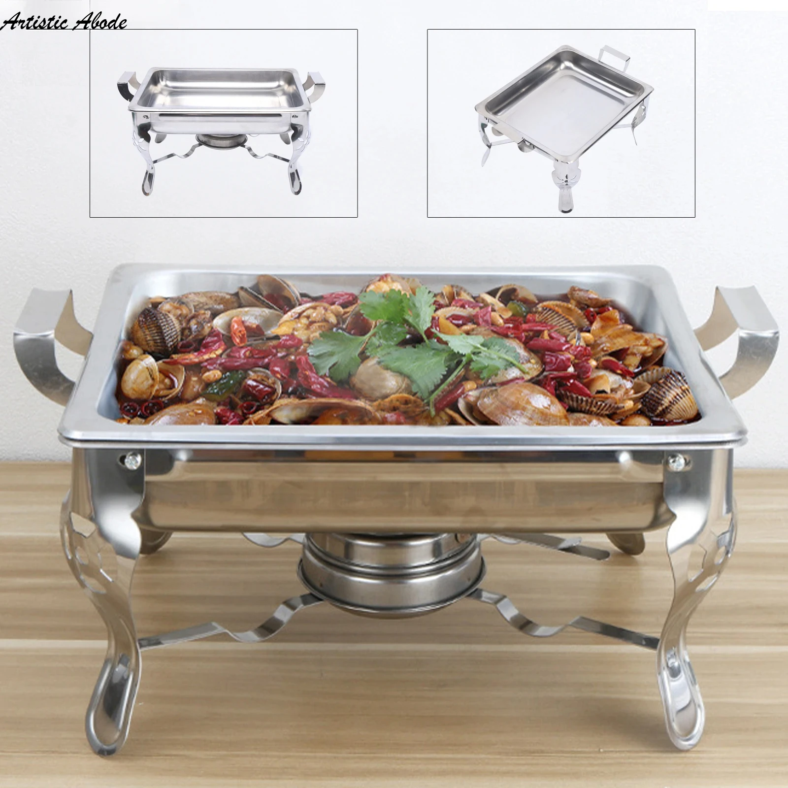6L Rainweel Edelstahl Lebensmittel Wardrmer, Chafing Dish Wnu Behasse Lter Lebensmittel Isolierung Fur Hotel Catering Buffet Party