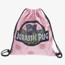 New 3D Printed Drawstring Bag Jurrasic Pug Fashion Mochila Cuerda Out Door Drawstring Backpack Women Men Modis String Bag Girl