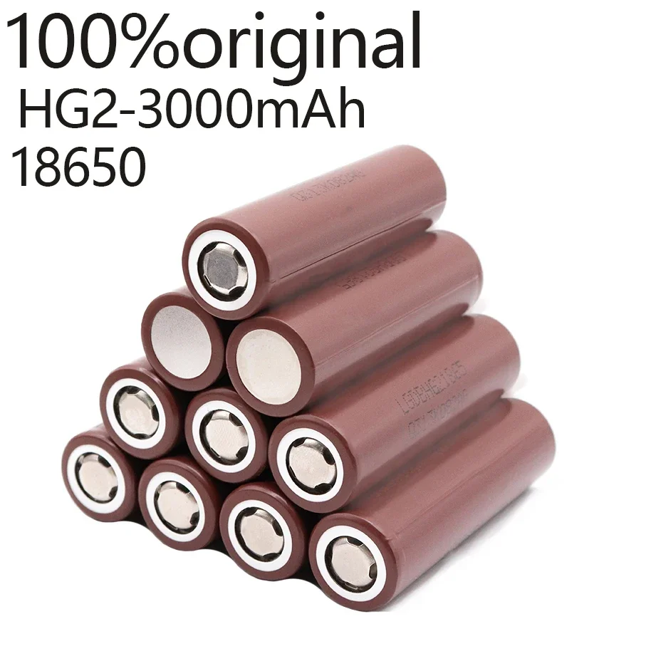 

100% New HG2 18650 3000mAh Battery 3.7V 30A High Discharge Rechargeable Batteries for Flashlight Tools