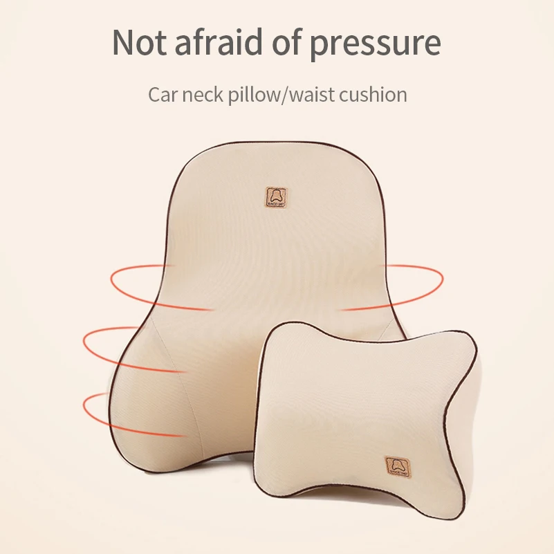 Car Driver Pillow Memory Foam Car Lumbar Support Back Cushion Soft Seat Neck Pillow Washable Auto Cushion Accesorios