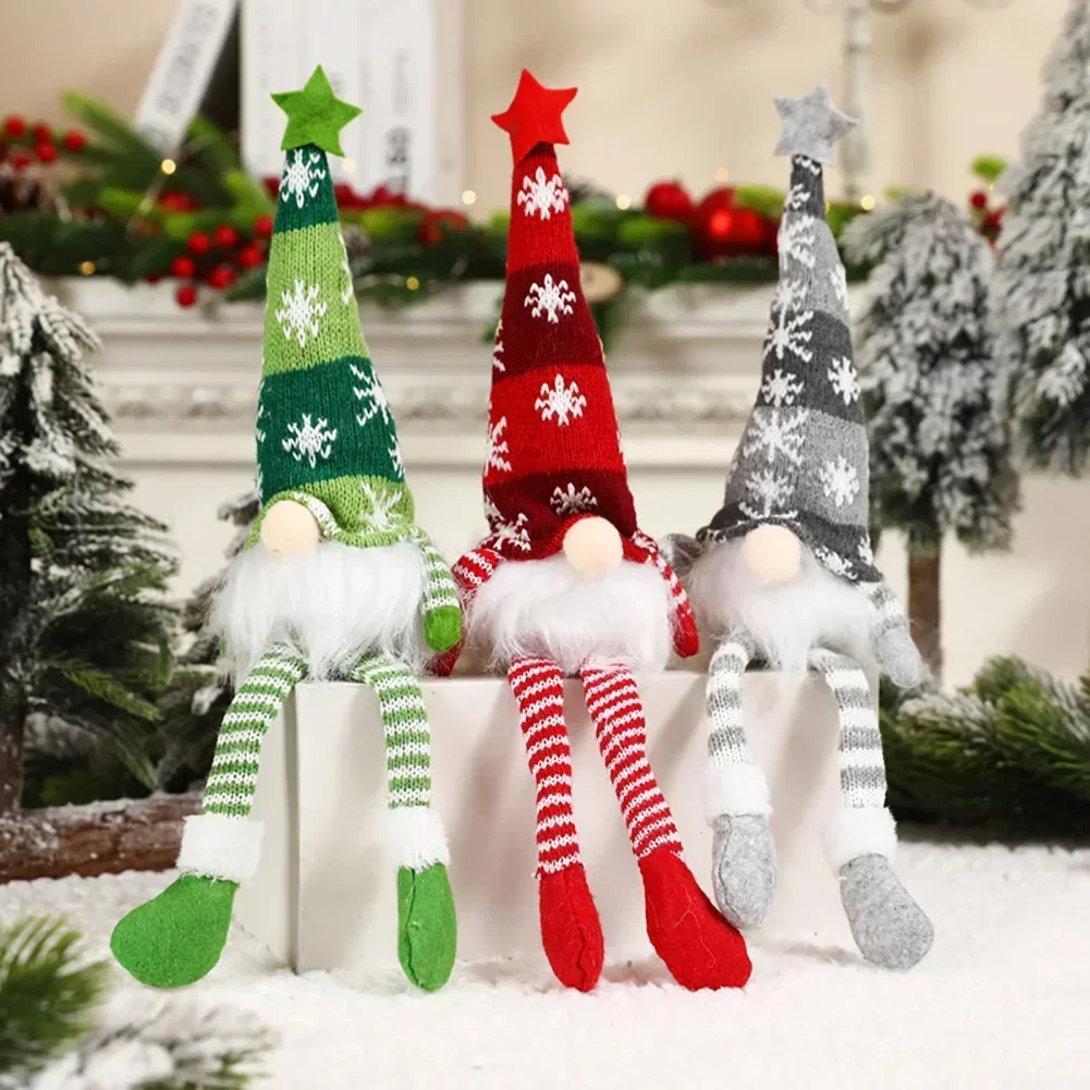 LED Light-Up Plush Christmas Gnome Ornament - Festive Knitted Holiday Decor and Gift