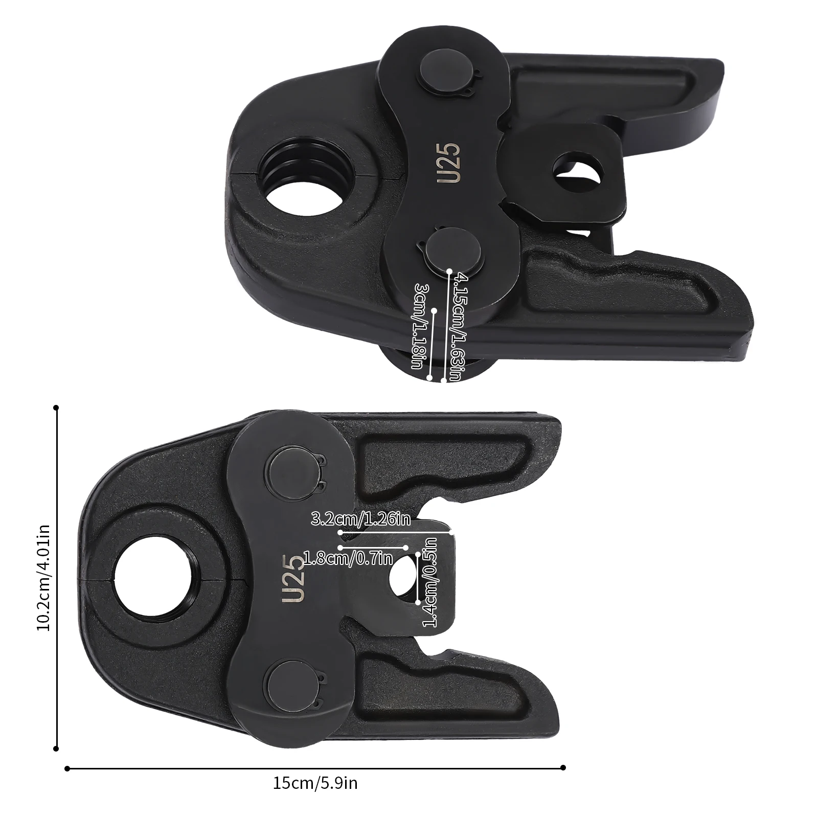 Kompakte Presszange, Rohrpresszange 5,9*4,01*1,63 Zoll U25 für Rohrverbindungen mit einem Außendurchmesser von 0,98 Zoll