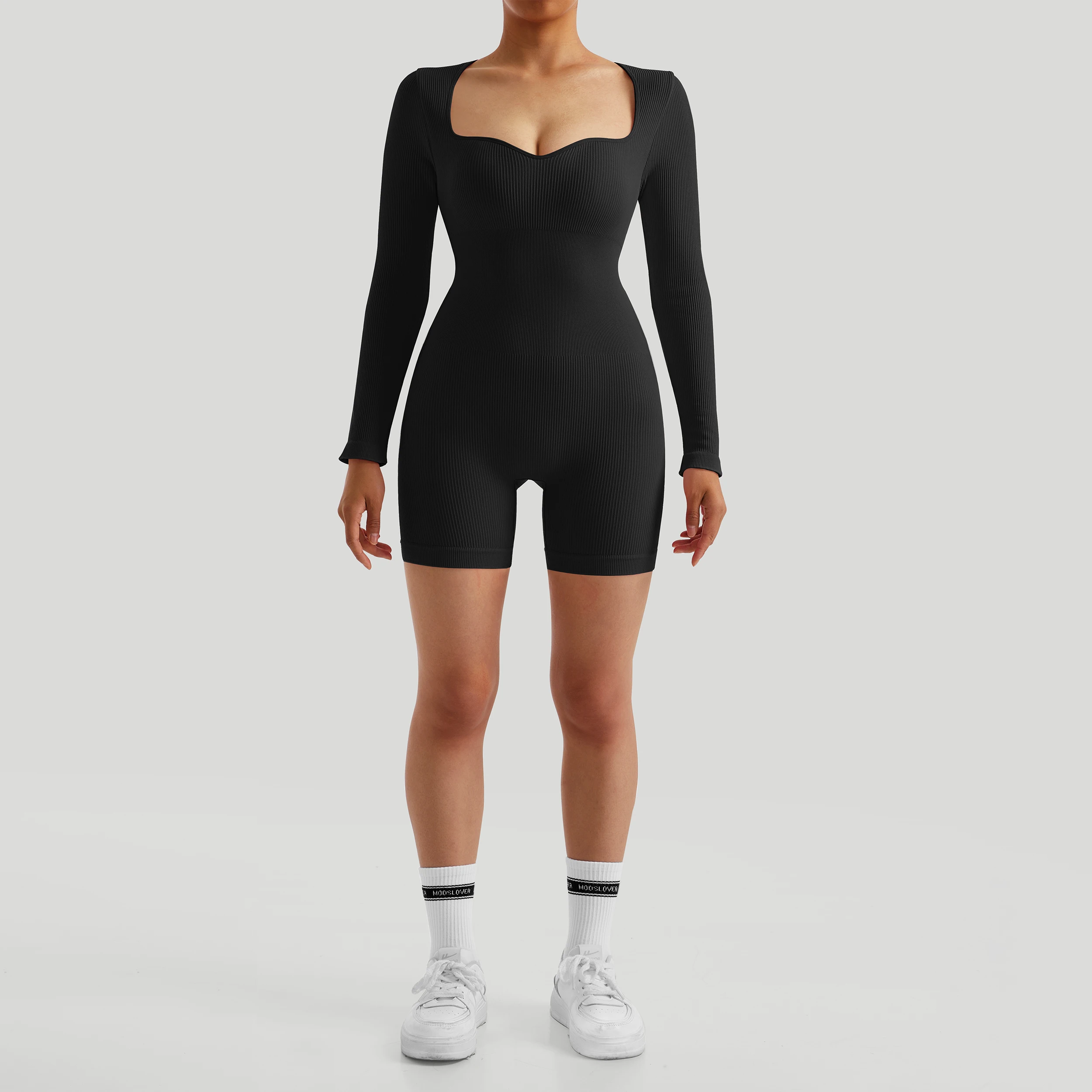 Damen-Bodysuits, Yoga-Shorts, Langarm-Jumpsuits, Einteiler-Overalls, Sommer-Fitness-Jumpsuit für das Fitnessstudio, Rompers für Damen – Detail 1