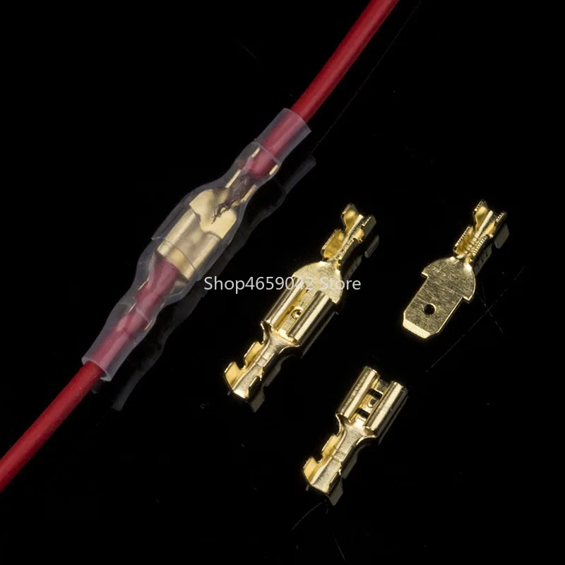 Dolity 50 Pezzi Terminali A Crimpare Connettore Da 6.3mm In - Foto 2