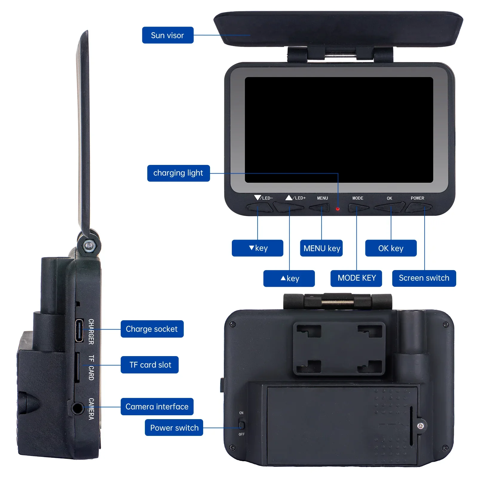 SYANSPAN Sewer Pipe Inspection Camera DVR 16GB Video Recording, Broecope Drain Camera IP68 Waterproof 8500MHA Battery 20/30/50M 4