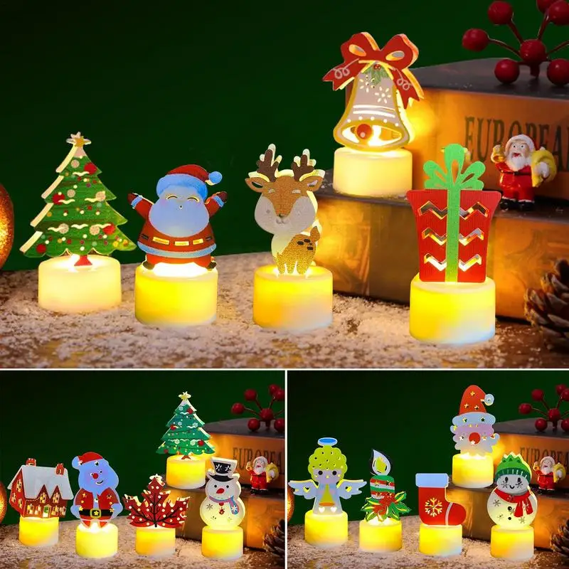 

Christmas Theme Flameless LED Candle Creative Flameless Candle Halloween Christmas Decor Candle Light