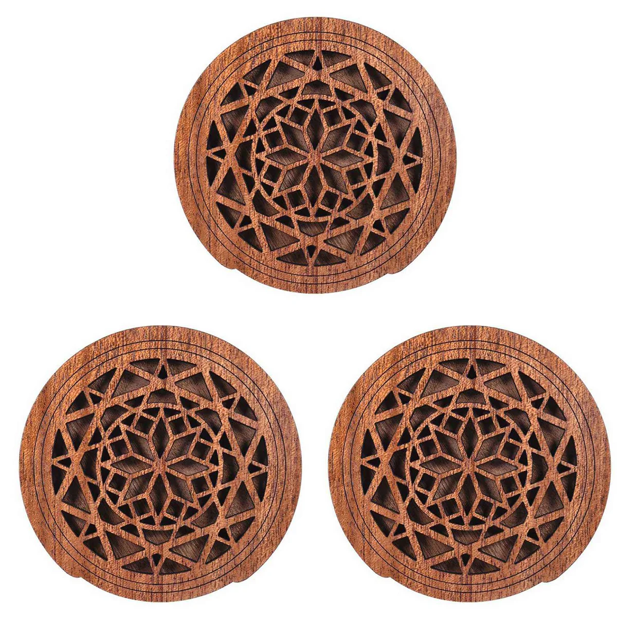 BAAU 3X Guitar Wooden Soundhole Sound Hole Cover Block Feedback er Mahogany Wood for EQ Acoustic Folk Guitars,Style 1