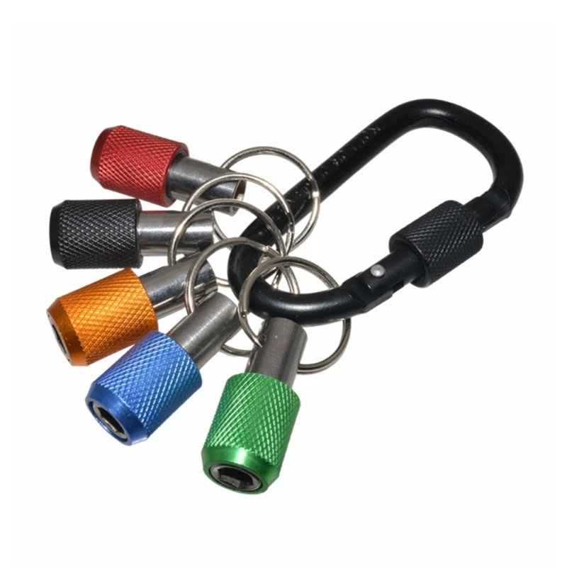 6 Stück 1/4" Sechskant-Bithalter Aus Alu – Schlüsselanhänger Mit Schnellwechsel, Für Bohrer & Schrauber