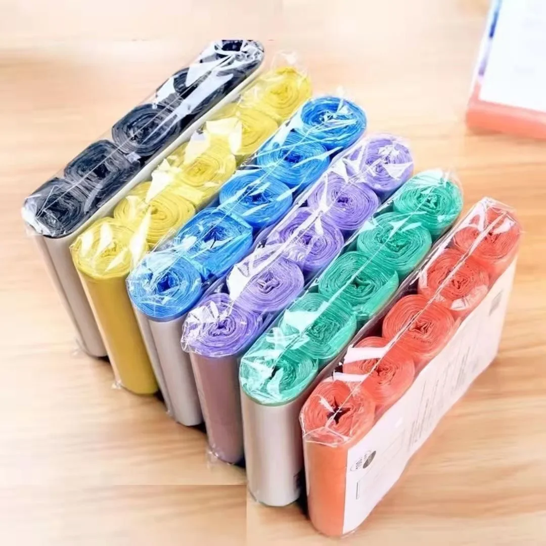 

5 Rolls 1 pack 60Pcs Household Disposable Trash Pouch Kitchen Storage Garbage Bags Cleaning Waste Bag Plastic Bag