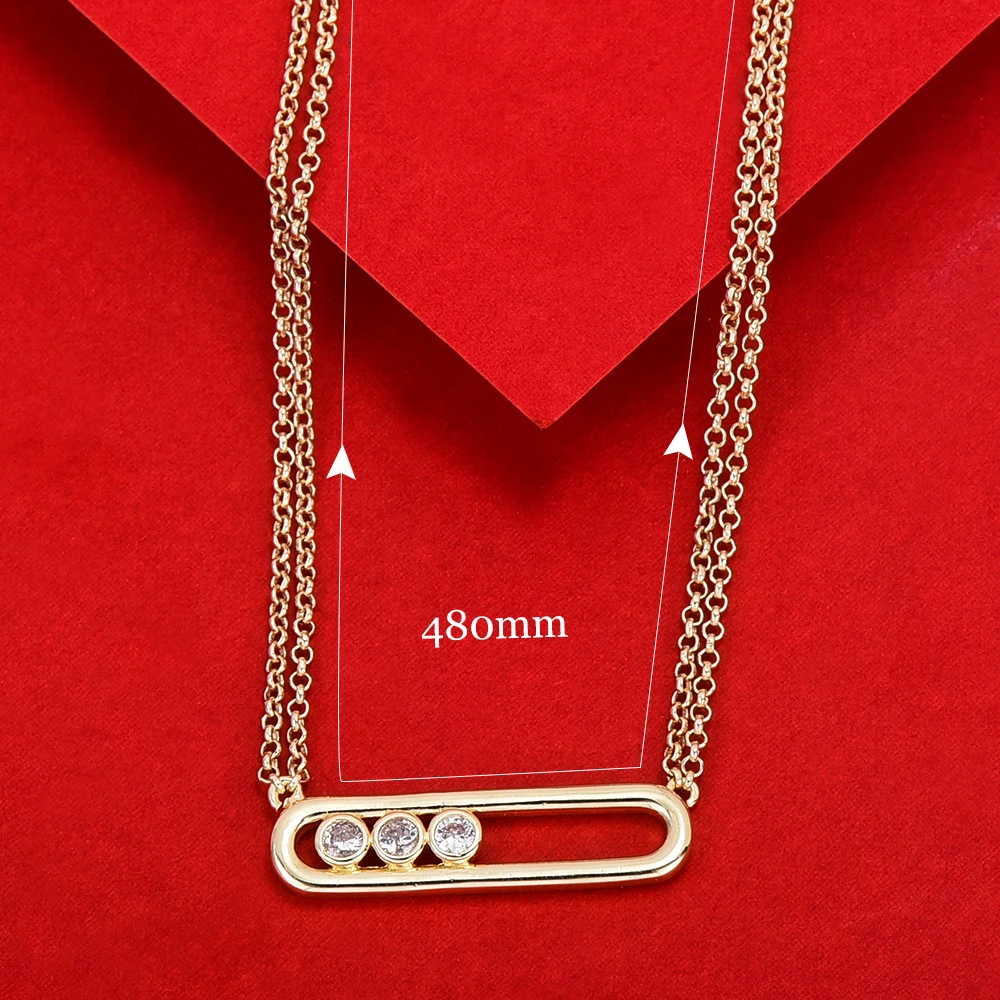 Siscathy Simple Fashion Geometry Zirconia Pendant Necklaces For Women Geometry Chain On The Neck Nigerian African Jewelry