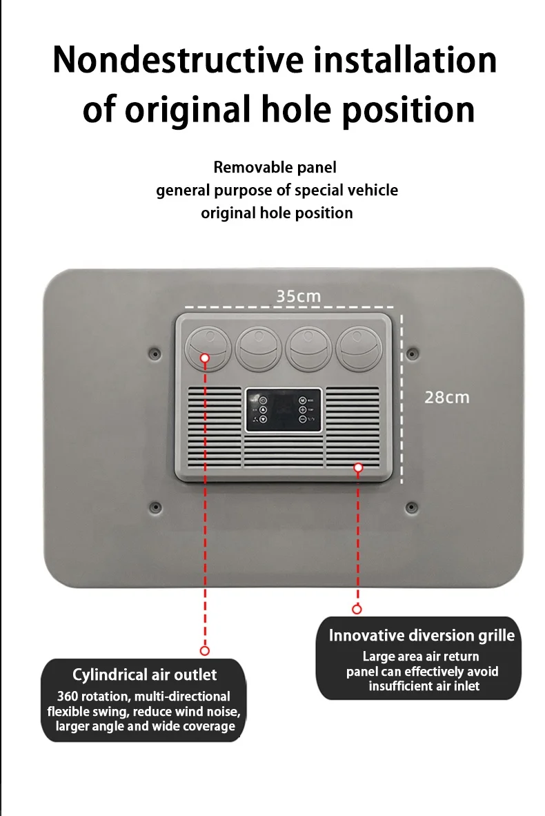 Roof Top Universal Driven Bus Rv Truck Excavator Tractor Motorhome Camper Air Conditioner 12v Air Conditioning 5