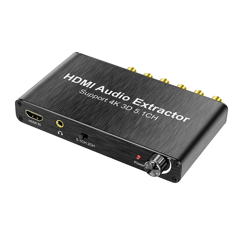Decoder Per Estrattore Audio 4K Hdmi 5.1Ch Hdmi Ac3/Dts Sound Extractor Convertitore Analogico Per Amplificatore A 5.1 Canali Rca Per Lettore Dvd Ps4