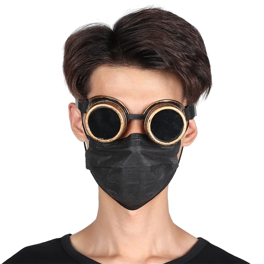 Vintage Steampunk Brille ABS Vintage Steampunk Brille Doppelschicht Sonnenbrille für Party Prop Dekor – Detail 9