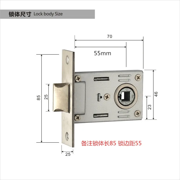 Stainless Steel Lock Body Lock Core Indoor Bedroom Tongue Lock Universal Wooden Door Door Lock Room Home Silent