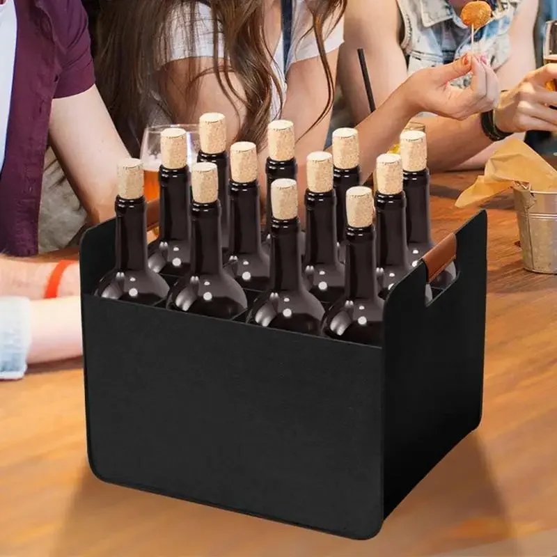 37X32X27CM12 Bottle Foldable Detachable Gift Wine Bags For Wine Bottles Liquid Carrier Protector For Wedding/Part/Camping/Picnic