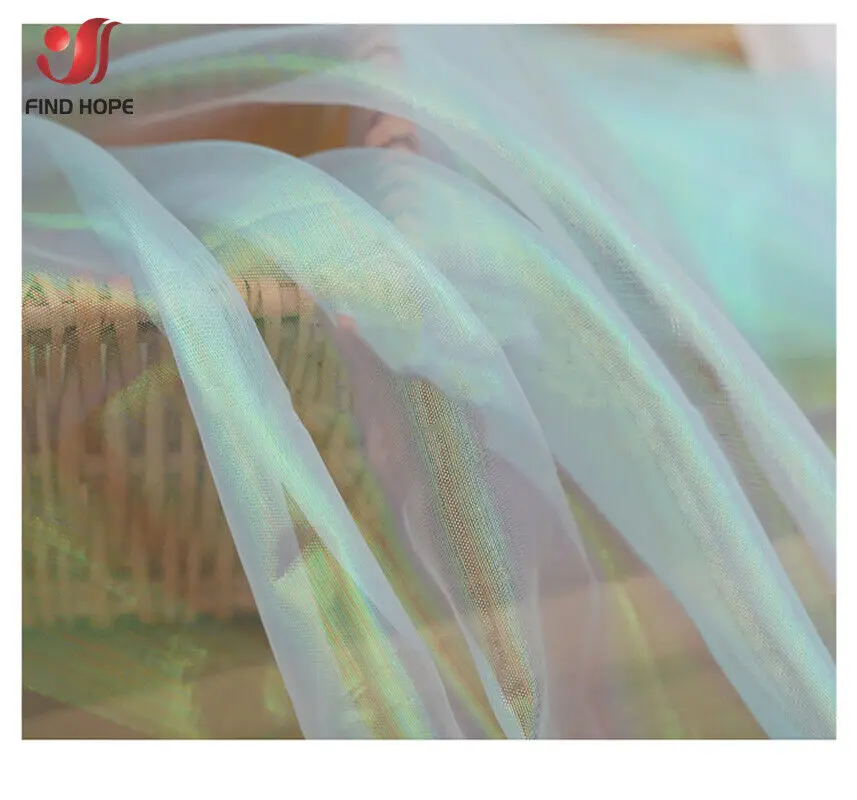 1m lange Meerjungfrau Tüll Organza Stoff Hintergründe DIY für Thema Hochzeits feier Tischdecke Dekoration handgemachte Puppe Stoff 150cm breit – Detail 4