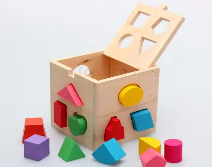 

Baby Block Match Shape Learning Educational Wood Baby Toys Geometry Shape Intelligence Box Child Early Learning Cube Color Learn
