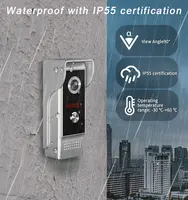 9 pouces TFT moniteur filaire WIFI IP sonnette extérieure étanche vidéo porte téléphone interphone visuel judas visionneuse contrôle d'accès 3