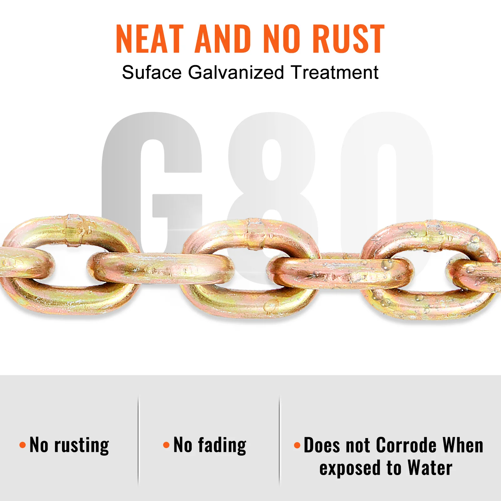 Binder Chain Trailer Tow Zinc Plated Heavy Duty Truck Safety Grab Hooks Logging Binder Tie Down Transport Flatbed VEVOR binder chain
