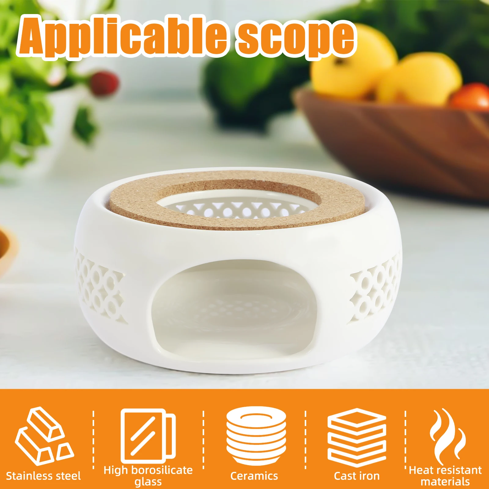 Teapot Warmers Ceramic Teapot Warmer Holder Base Hollow Ceramic Teapot Heater Base Practical Tea Coffee Water Warmer Candle Heating Holder