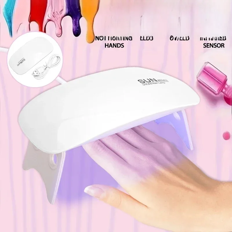 Nail Lamp Mini Nail Polish Glue Drying Baking Lamp USB Interface Folding Mouse Lamp Small Nail