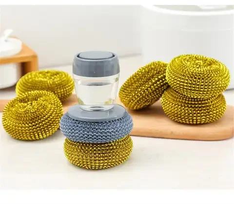 

Arrival NEW Multifunctional Kitchen Soap Dispensing Palm Brush Easy Use Scrubber Wash Clean Tool Holder Dishwashing Pot Brush