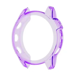 Durable TPU Half Cover Protective Case for Garmin Fenix 7 Series - Hollow Out Design (Transparent Purple)