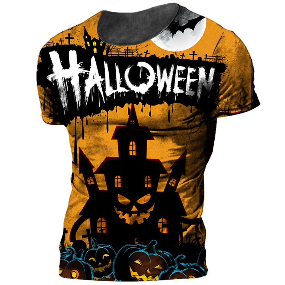 2022 Halloween 3D T-shirt Men Christmas Festive Clothes Oversized Crew Neck T-shirt Streetwear Fancy T-shirt 2022 funny halloween pumpkin 3d print t shirt christmas 3d print graphics t shirt casual hipster streetwear