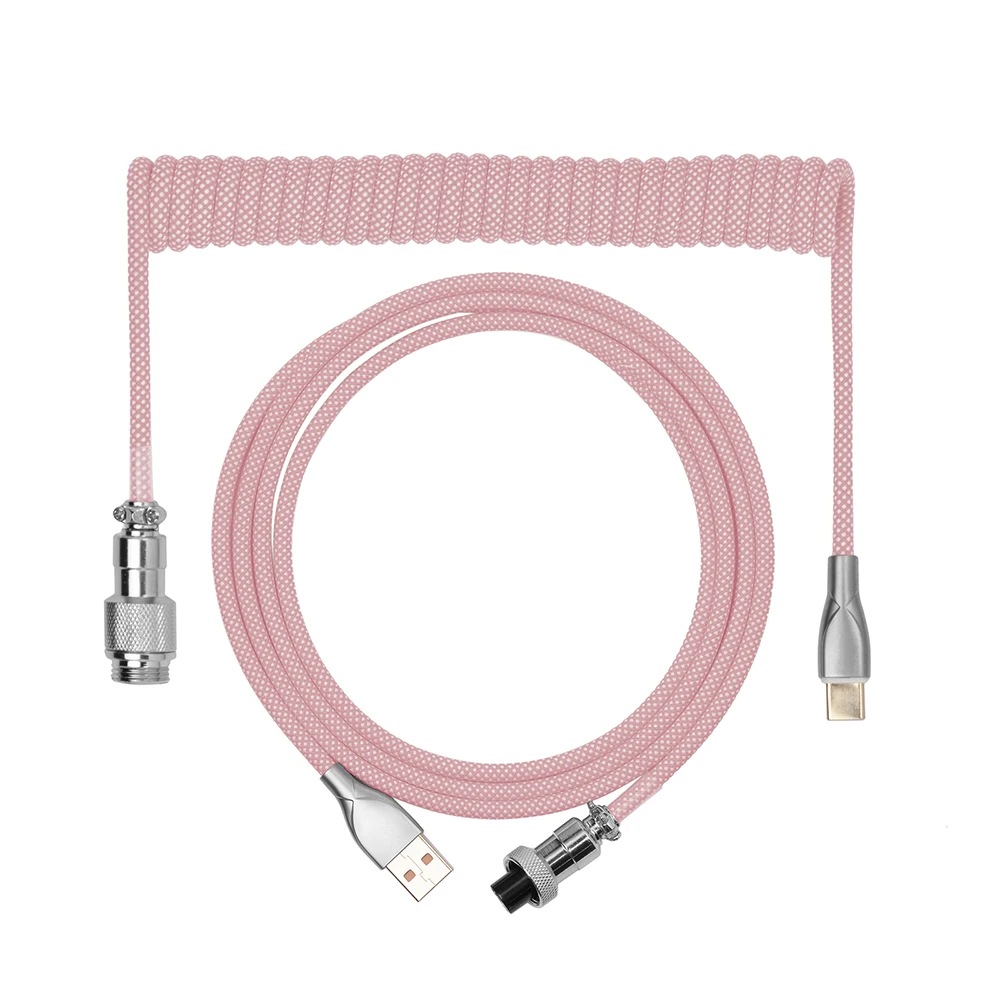 Epomaker-cabo Mecânico para Teclado Enrolado Tipo-c Usb a Tpu Conector Aviador Destacável para Jogos Macaron 18 m - Imagem 5