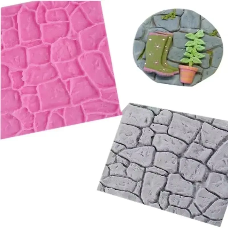 Rock Bark Texture Silicone Mold Kitchen Baking Cake Decoration Wall Skin Modeling Sugar Flipping Mold Gypsum Decor Silicone Mold