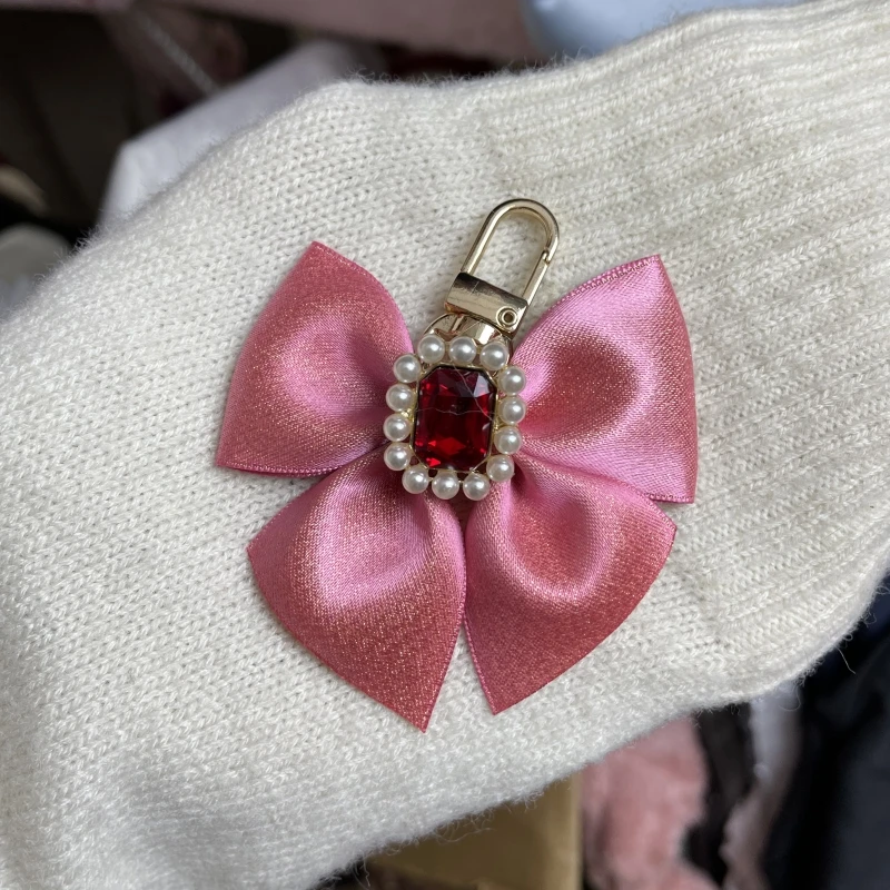 Sweet Cute Beautiful Japanese Women's Luggage Accessories High-End Fashion Elegant Diamond Bow Clasp Package Pendant Decorations