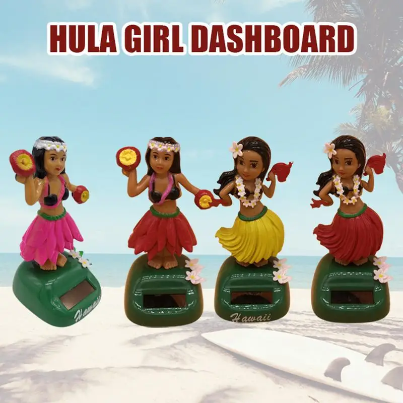 

Solar Powered Dancing Decoration Solar Powered HulaGirl Shaking Head Doll Dashboard Hawaiian HulaGirl For Car Dashboard Home