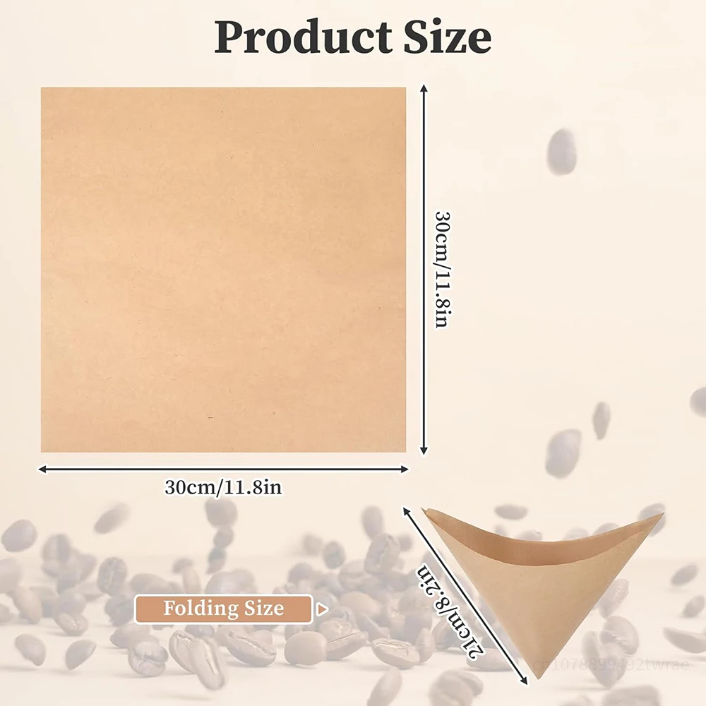 Enhanced Pre-Folded Pour Over Coffee Filters, 5-12 Cup Capacity