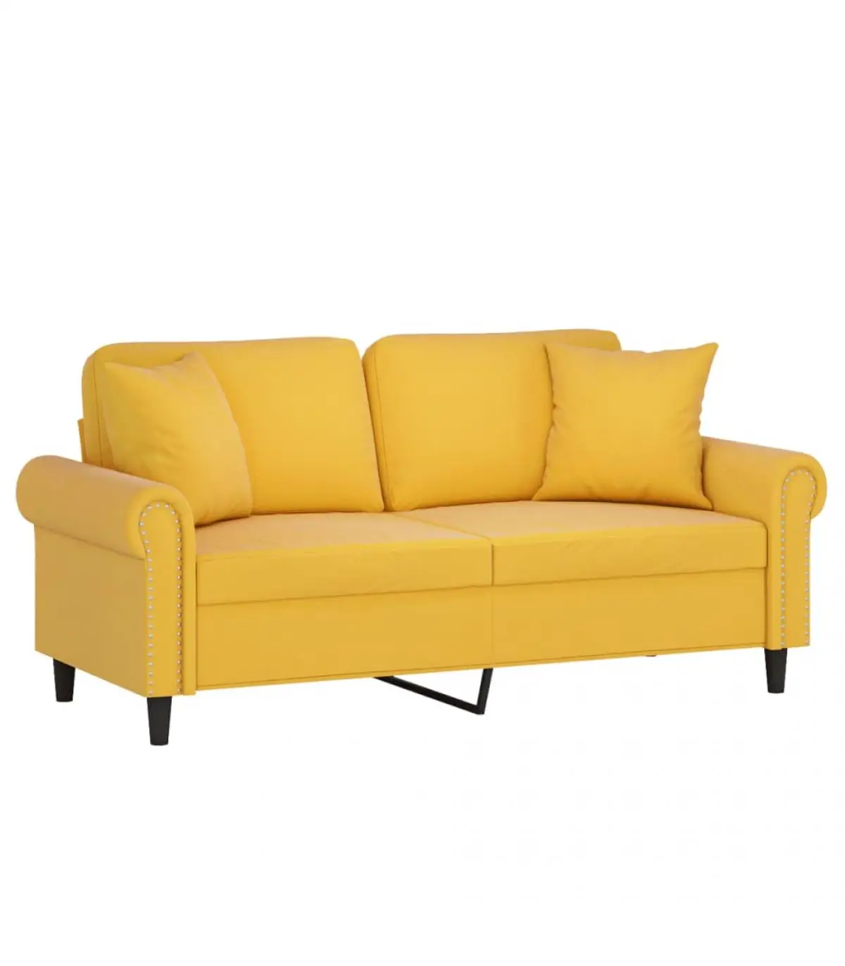 Sofas sofa 2 seats pillows cushions light yellow velvet 140cm - AliExpress