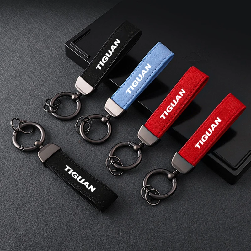 

Metal Car Styling Keychain Suede Key Rings Auto Styling Accessories For Tiguan mk1 mk2 5N 2 R 2021 2020 2019 2018 - 2009 2008