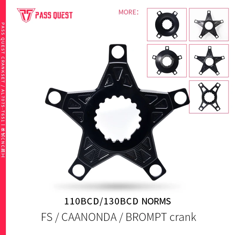 Plateau Araignée En Pierre Noir Pour Pédalier EASTON EC90SL - Adaptateur BCD110 4 Bras - Neuf