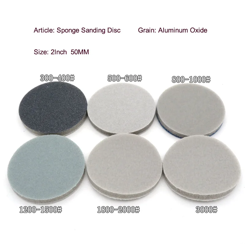 30Pcs 2 Inch 50MM Sponge Sanding Disc Kit Wet&Dry Sanding Sponge Hook and Loop 300-3000 Grit for Car Polishing and Grinding sanding discs sandpaper set polish sand paper sandpaper tools mini sandpaper kit sander pads