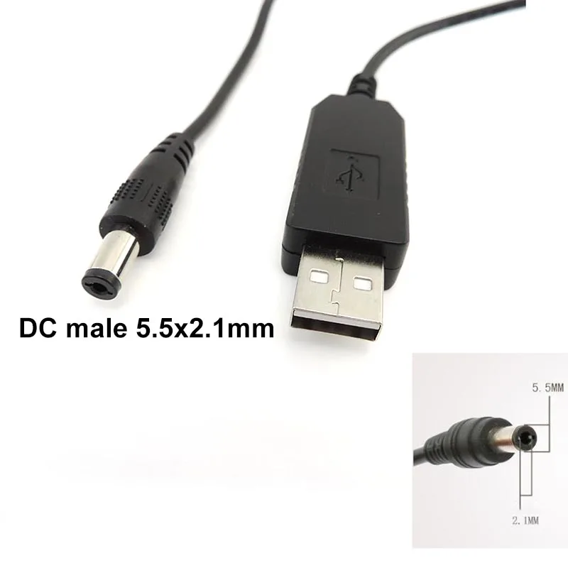 DC 5V to USB 9V 8.4V 12V 12.6V Step UP Module Power Boost Line Converter  Cable 5.5X2.1mm Plug for PC Laptop Router Audio